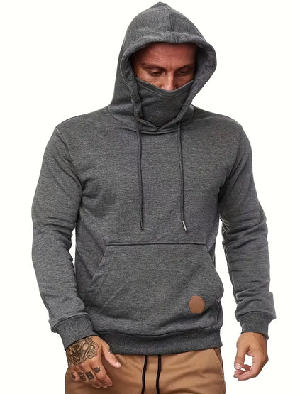 Korbin - Casual Hoodie met Gezichtsbescherming voor Heren