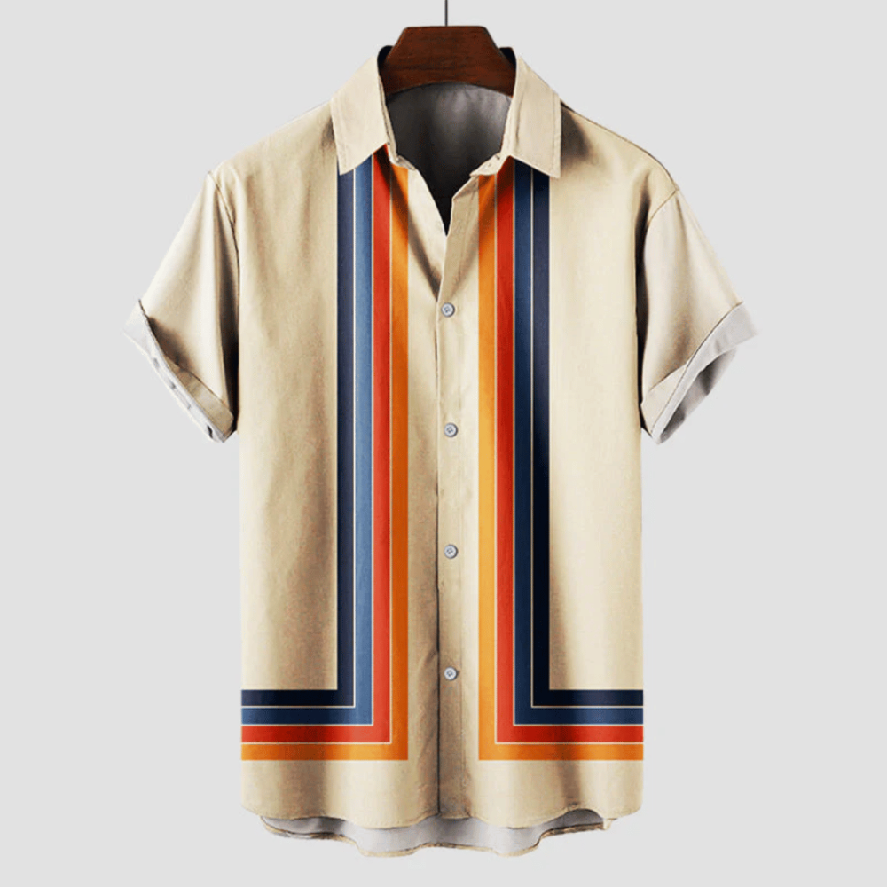 Aron | Heren Retro Shirt | Korte mouw