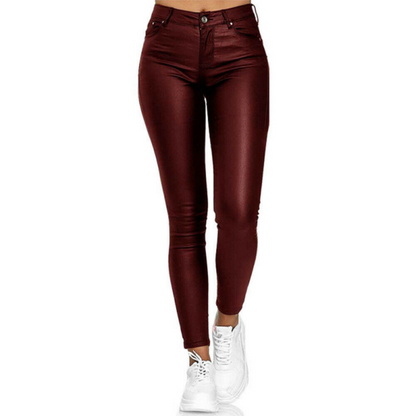 Eularia | Dames Leren Broek | Mager