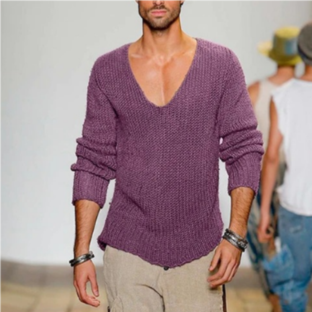 Alex | Heren V-hals Brei Trui | Warm