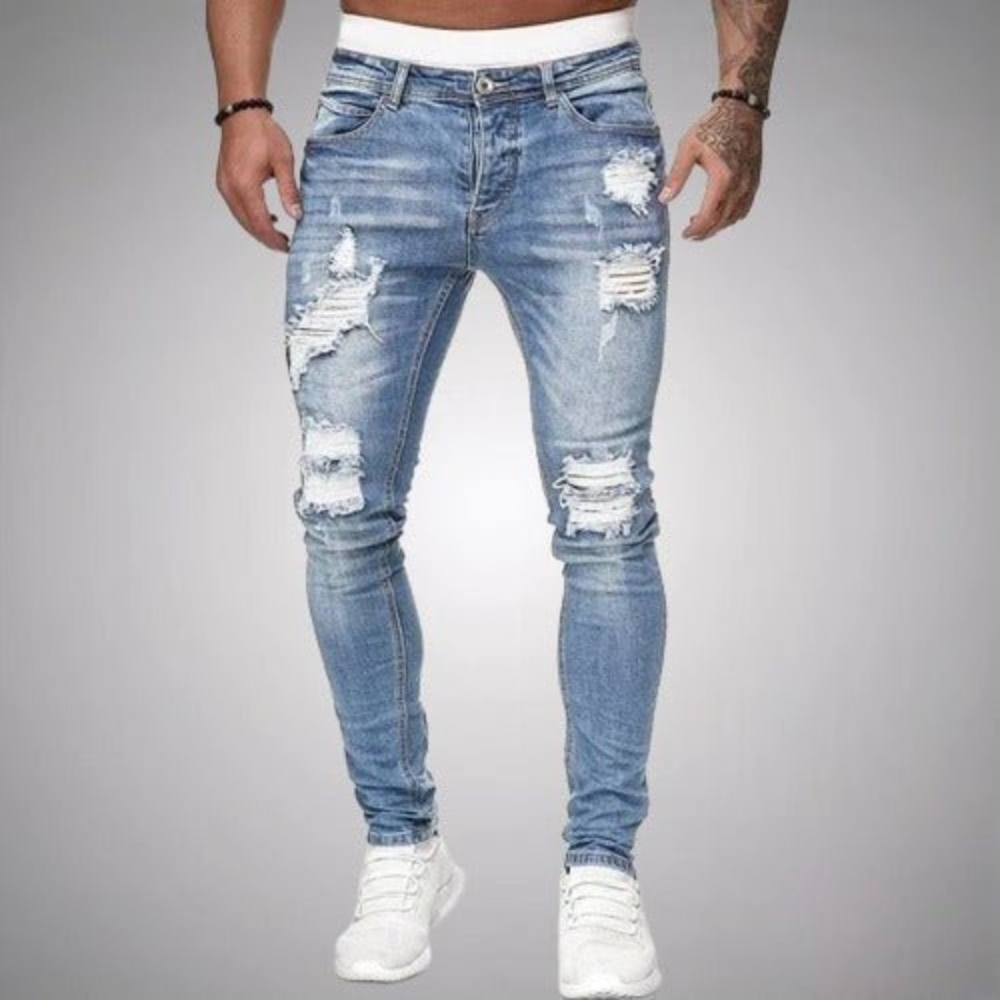 Aniston | Heren Gescheurde Jeans | Slim Fit