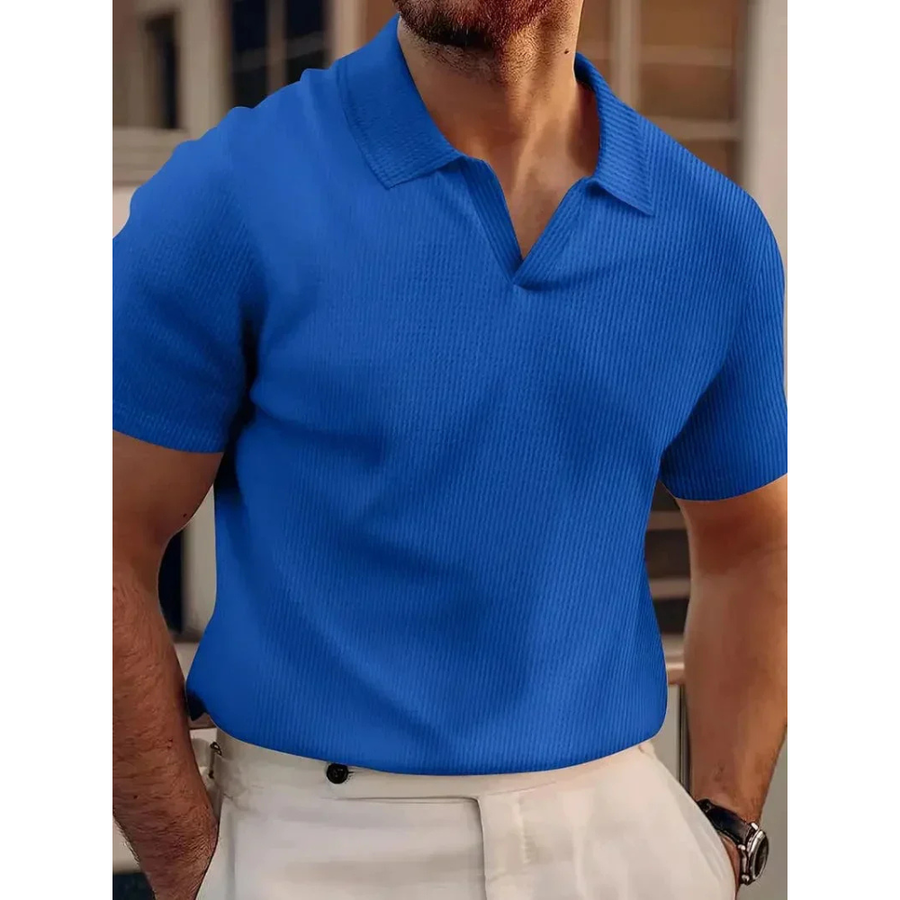 Cedric | Heren Korte Mouw Polo Shirt | V-hals