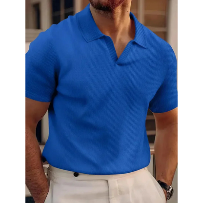 Cedric | Heren Korte Mouw Polo Shirt | V-hals