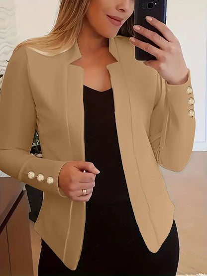 Grete - Stijlvolle lange blazer met open voorkant voor een moderne look