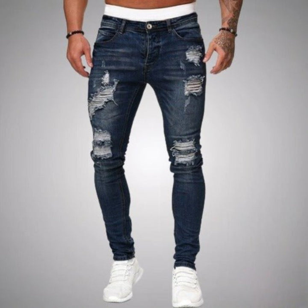 Aniston | Heren Gescheurde Jeans | Slim Fit