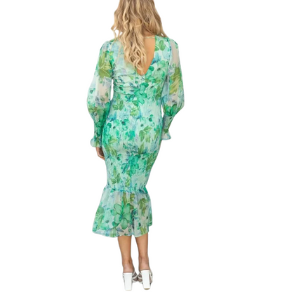 Brena | Dames Midi Bloemen Jurk