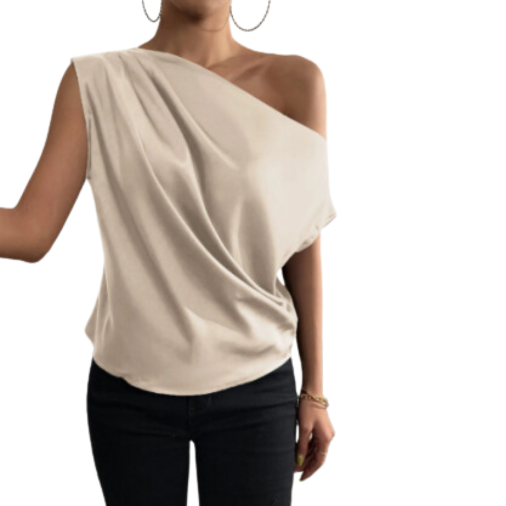 Phillian | Dames Asymmetrisch Nek Blouse | Mouwloos