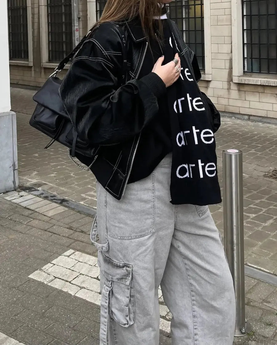 Evi - Stijlvolle oversized leren jasje voor dames