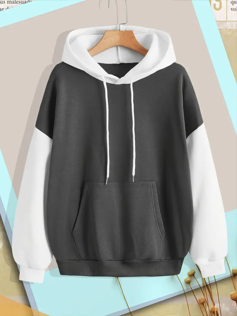 Vibro - Moderne Contrasterende Hoodie voor Heren