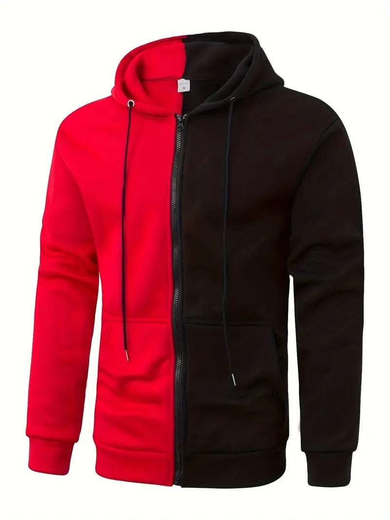 Serge - Trendy twee-kleurige hoodie met rits