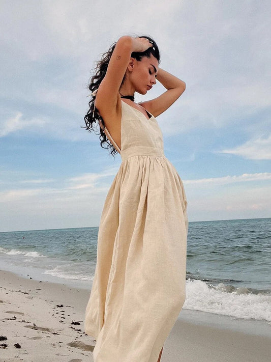 Danielle - Tijdloze Linnen Strandjurk