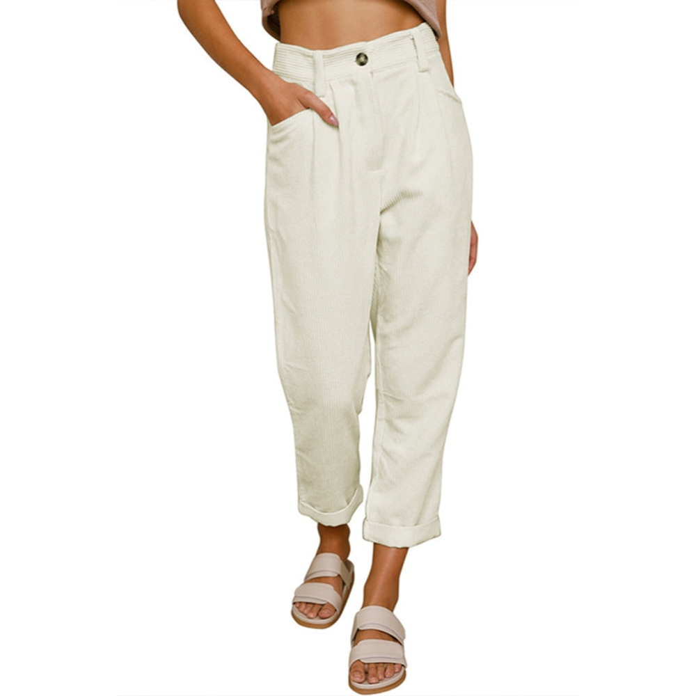 Margota | Dames Corduroy Broek | Hoog Getailleerde