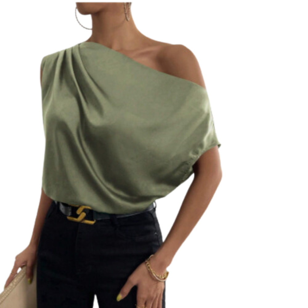 Phillian | Dames Asymmetrisch Nek Blouse | Mouwloos