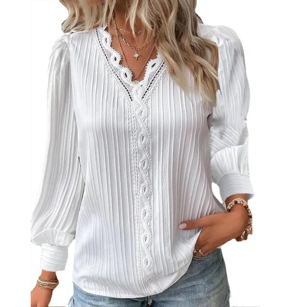 Myla | Dames Kantoorblouse | V-hals