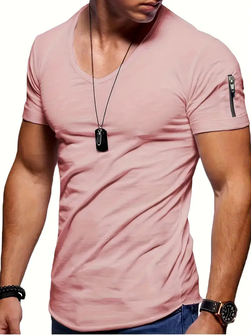 Aurelio - Modern V-hals T-shirt voor heren met casual flair