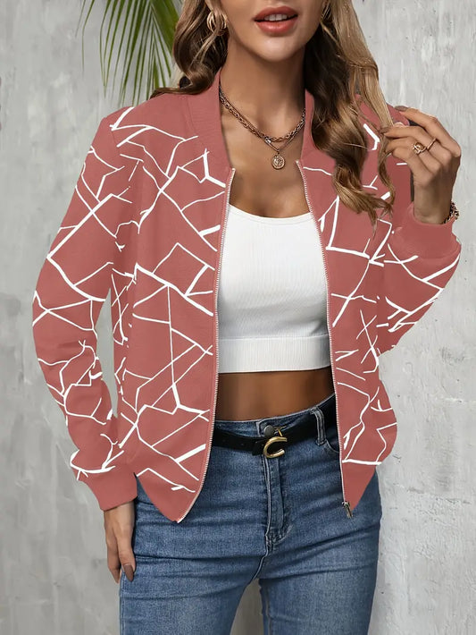 Dolores - Trendy bomberjack met geometrisch print