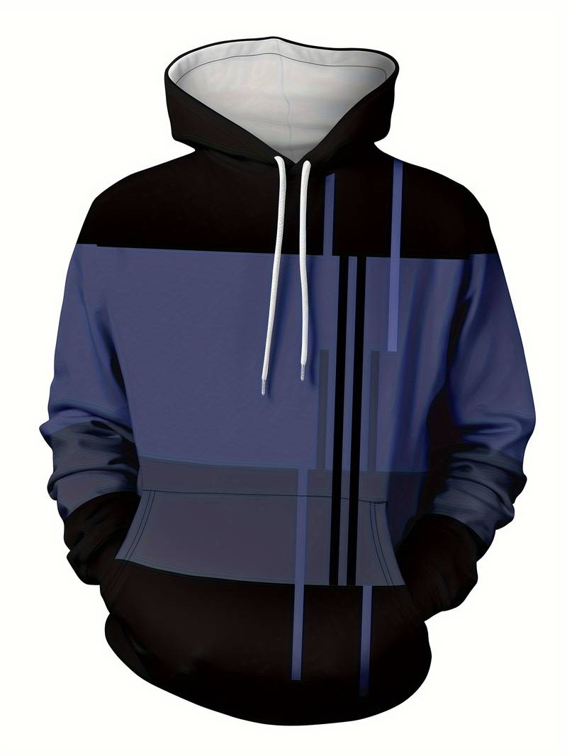 Trinity - Trendy Kleurblok Hoodie voor Mannen