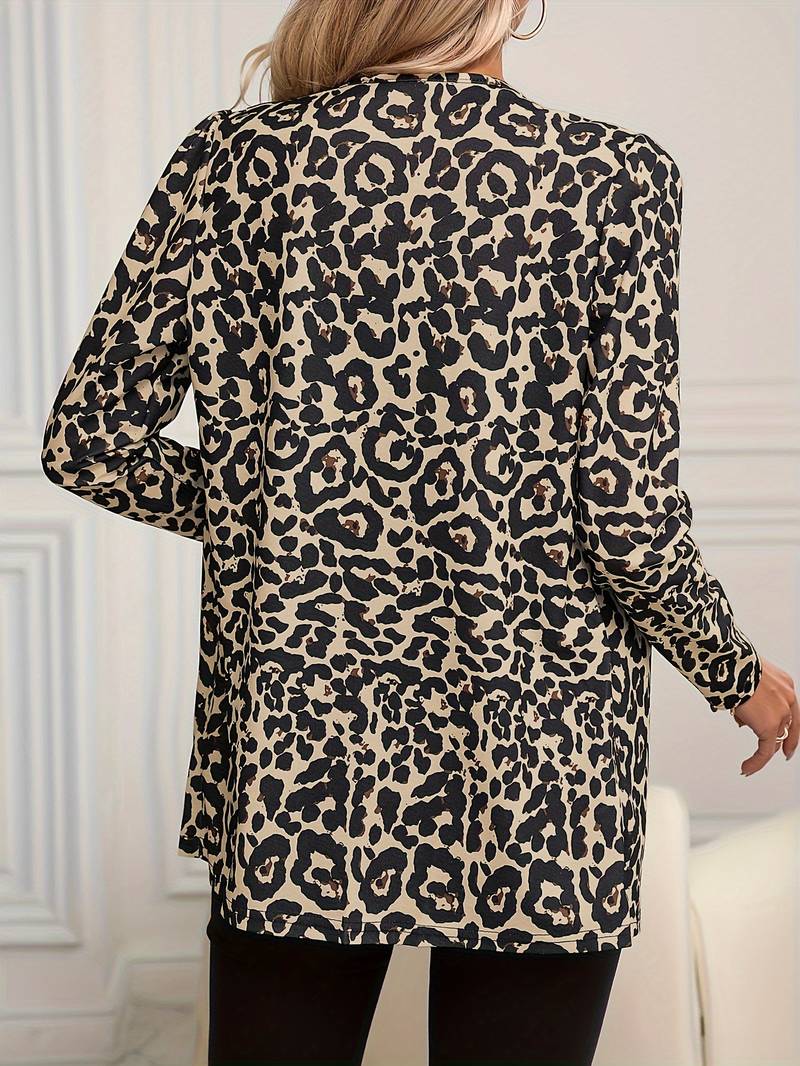 Marbella – Trendy lange blazer met luipaardprint voor dames