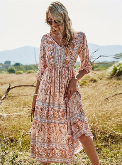 Leah - Bohemien Zomerjurk met Comfort