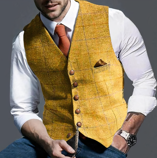 Adriaan - Elegante geruite gilet voor heren