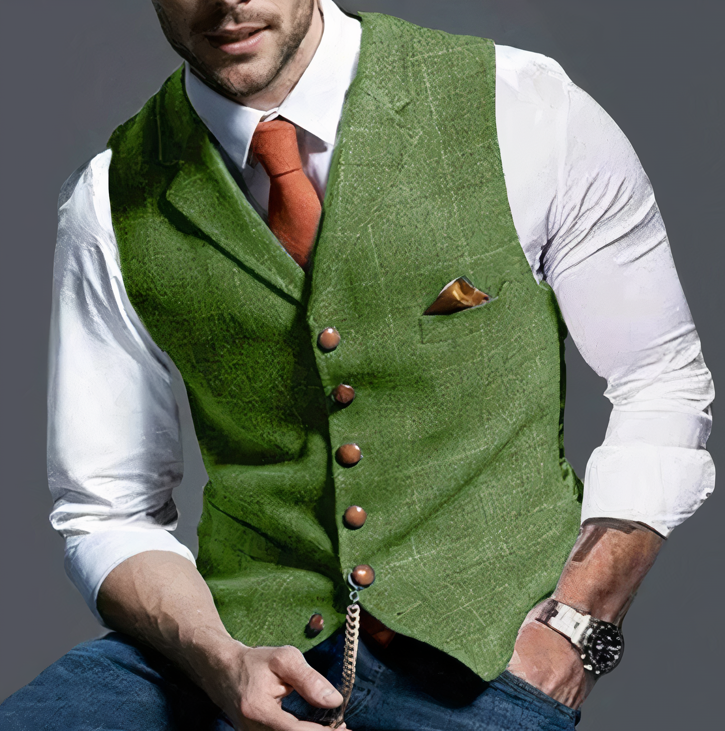 Adriaan - Elegante geruite gilet voor heren