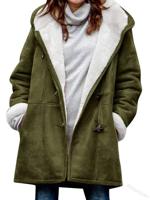 Ronja – Warme en Casual Fleece Jas met Capuchon voor Dames