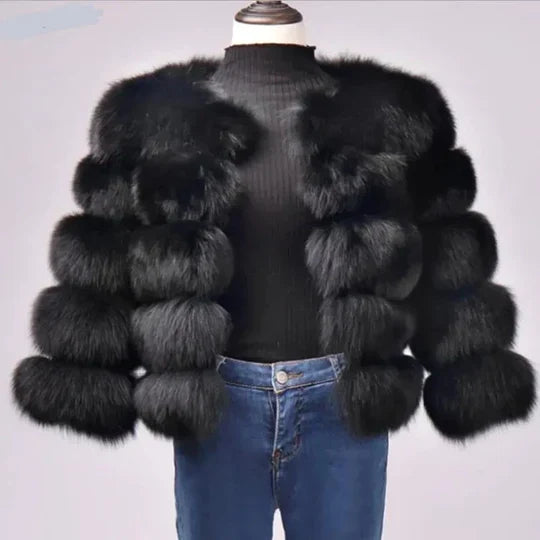 Gwendoline - Luxe Faux Fur Mantel voor een Glamoureuze Look