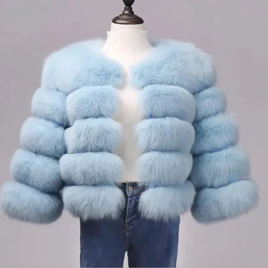 Gwendoline - Luxe Faux Fur Mantel voor een Glamoureuze Look