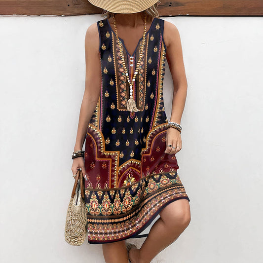 Lara - Boho Chic Mouwloze Jurk
