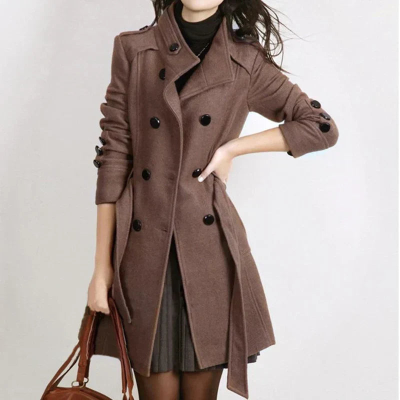 Lumira - Stijlvolle lange winter trenchcoat voor dames