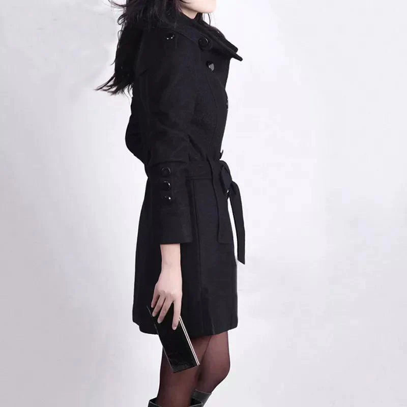 Lumira - Stijlvolle lange winter trenchcoat voor dames