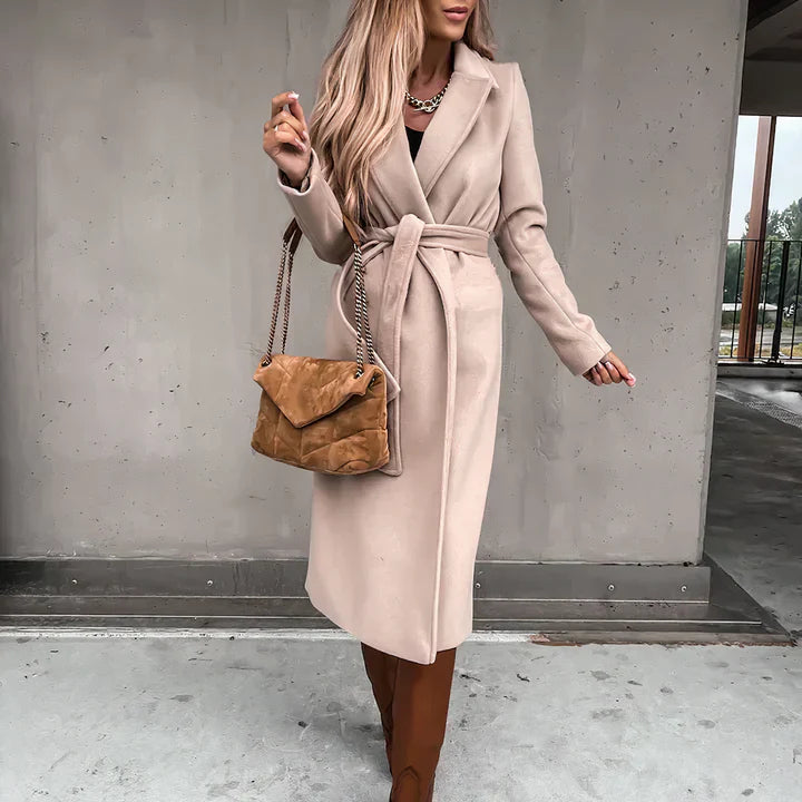 Cassy - Elegante Wolmix Trenchcoat voor Dames