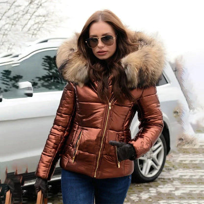 Carolijn - Luxe Winterjas met Bontcapuchon voor Dames