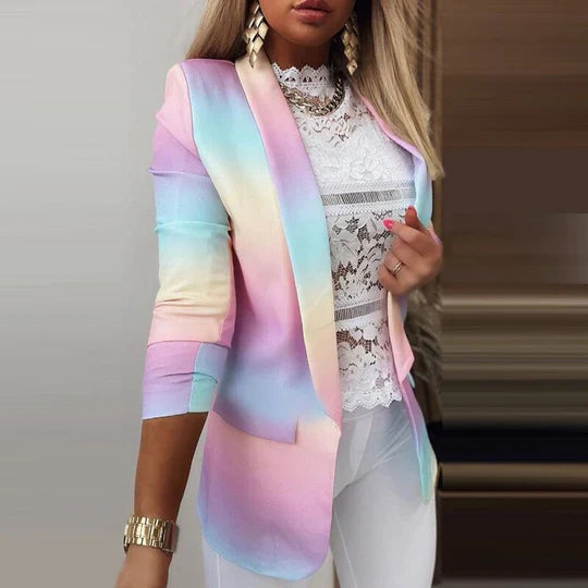 Keisha - Trendy lange tie-dye blazer voor dames