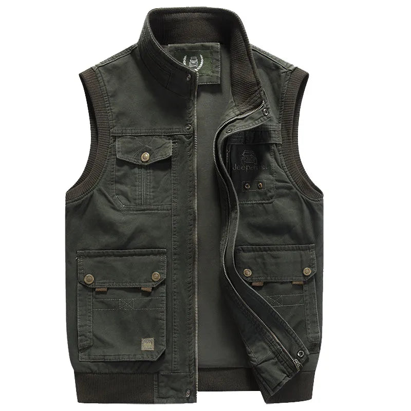 Falko - Stoere vintage outdoor gilet met zakken