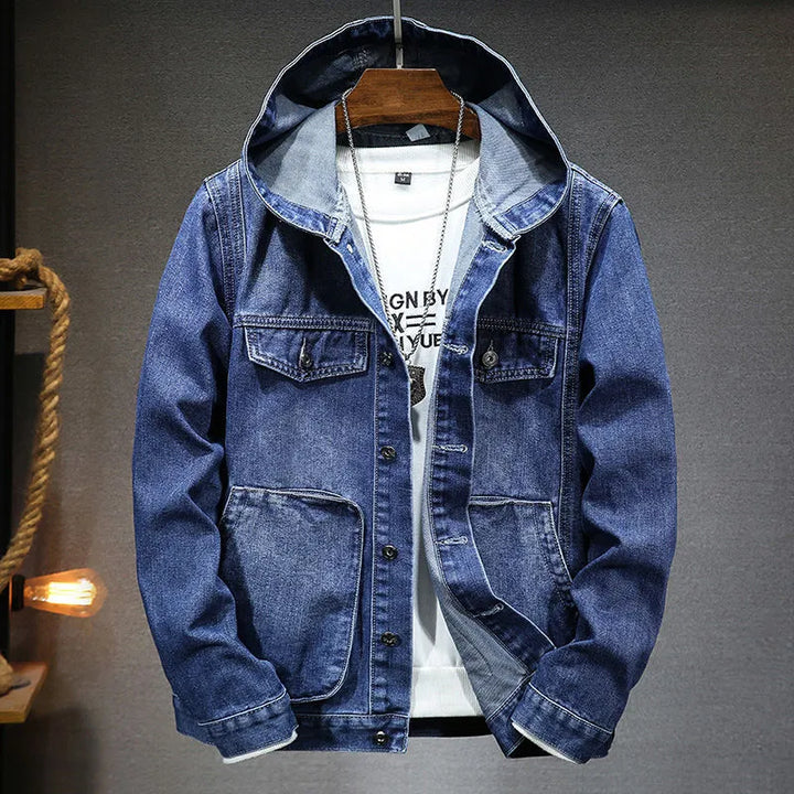 Coert - Vintage denim jack met capuchon voor heren