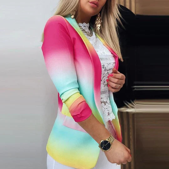 Keisha - Trendy lange tie-dye blazer voor dames