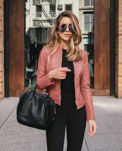 Salomea - Elegante, taillierte kunstleren jack voor dames