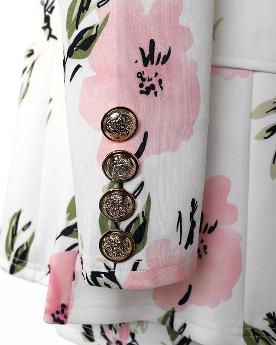 Livina - Stijlvolle bloemenblazer met puffmouwen