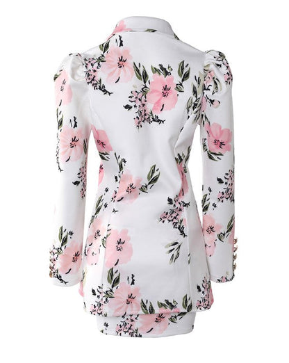 Livina - Stijlvolle bloemenblazer met puffmouwen