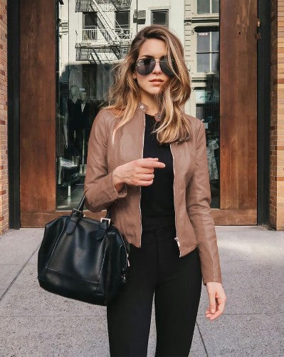 Salomea - Elegante, taillierte kunstleren jack voor dames