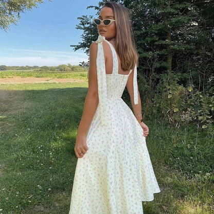 Daisy - Speelse Midi Zomerjurk met Bloemenprint