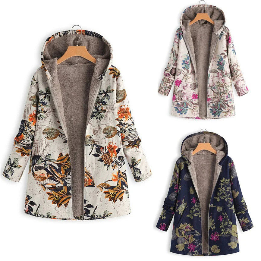 Marian - Vintage Stijlvolle Jas met Uniek Patroon