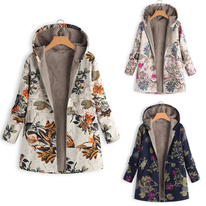 Marian - Vintage Stijlvolle Jas met Uniek Patroon