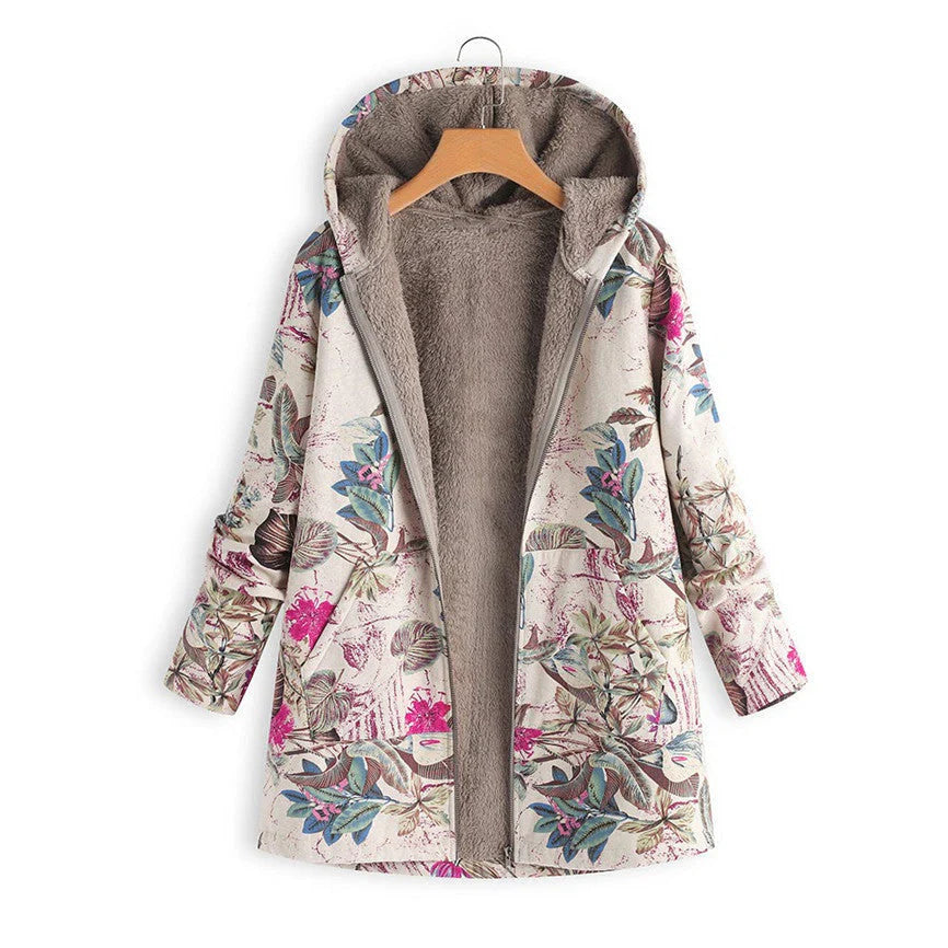 Marian - Vintage Stijlvolle Jas met Uniek Patroon