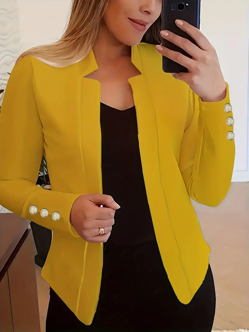 Grete - Stijlvolle lange blazer met open voorkant voor een moderne look