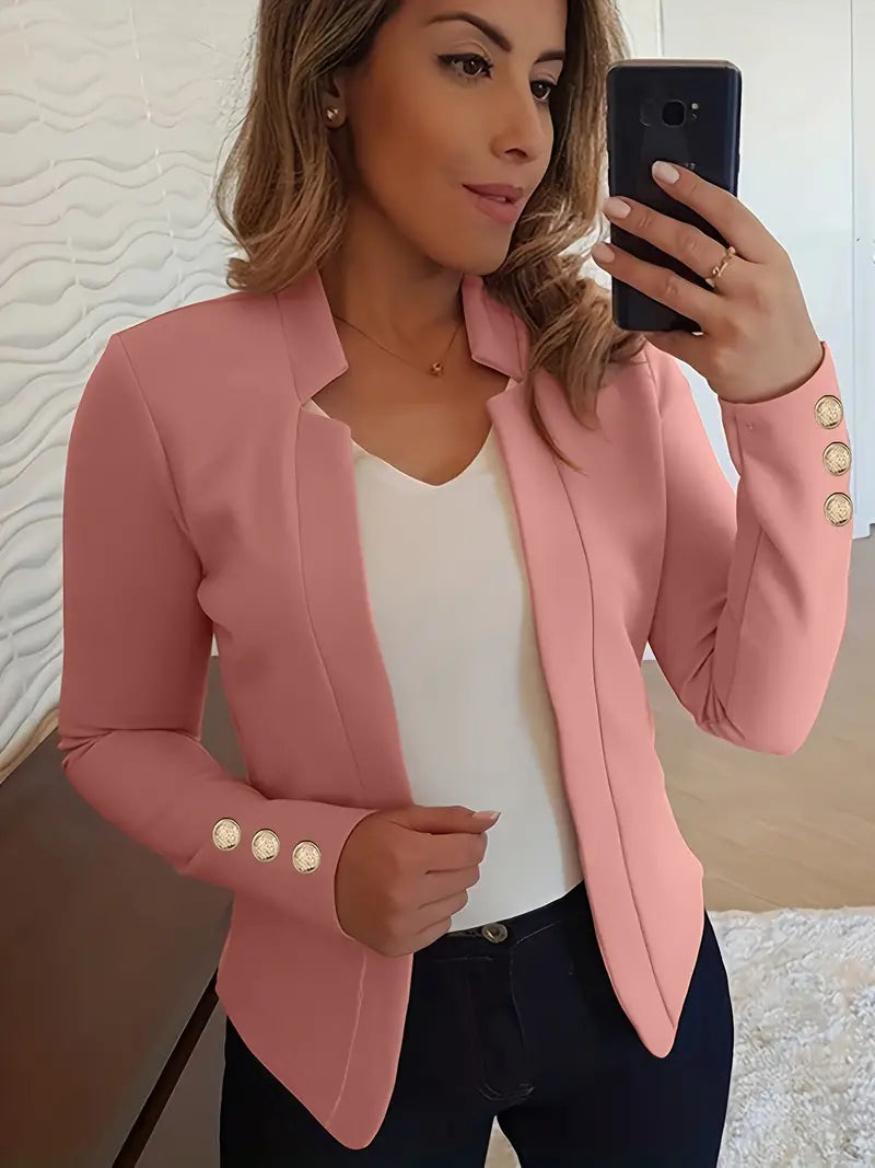 Grete - Stijlvolle lange blazer met open voorkant voor een moderne look