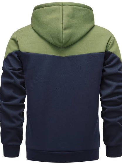 Chaim - Trendy Hoodie met Kleurblok en Rits