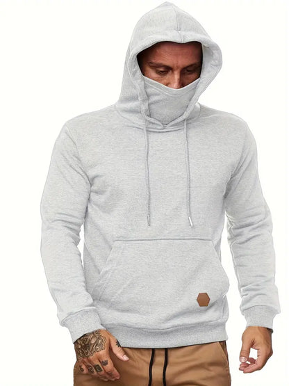 Korbin - Casual Hoodie met Gezichtsbescherming voor Heren