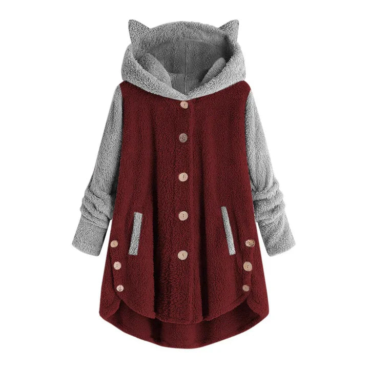 Dasha - Schattig fleece sweatshirt met capuchon en kattenoren